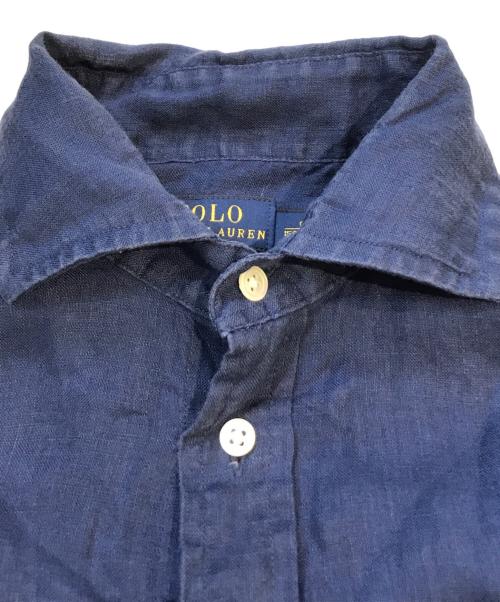 POLO RALPH LAUREN（ポロ・ラルフローレン）POLO RALPH LAUREN (ポロ・ラルフローレン) リネンシャツ ネイビーの古着・服飾アイテム