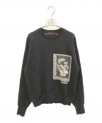 CABANキャバン）の古着「コットンカシミヤ フラワージャカードプルオーバー　59-02-41-02002」｜ブラック