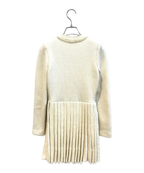 SELF PORTRAIT（セルフ ポートレイト）SELF PORTRAIT (セルフ ポートレイト) CREAM BOW KNIT MINI DRESS　AW23-916S-C ホワイト サイズ:Sの古着・服飾アイテム