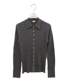 IENA（イエナ）の古着「EXメリノリブポロ襟カーディガン　25080900716040」｜グレー