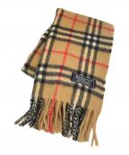 Burberry'sバーバリー）の古着「ノバチェックカシミヤマフラー」｜ベージュ
