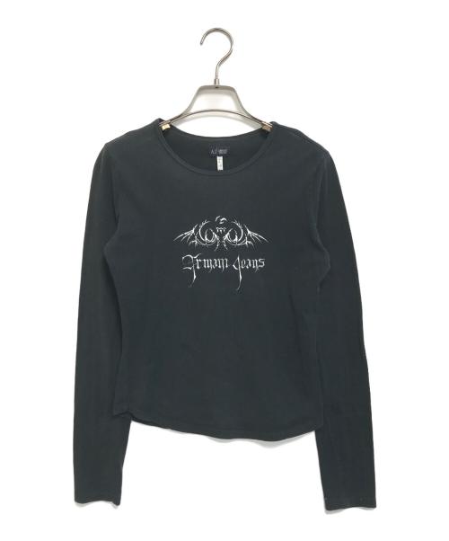 ARMANI JEANS（アルマーニジーンズ）ARMANI JEANS (アルマーニジーンズ) カットソー ブラック サイズ:Sの古着・服飾アイテム
