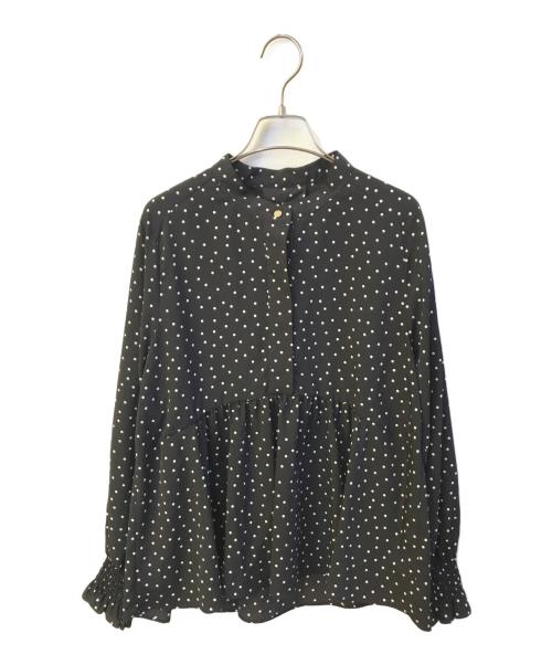 SHIPS（シップス）SHIPS (シップス) ドット花柄袖シャーリングブラウス ブラック サイズ:Free 未使用品の古着・服飾アイテム