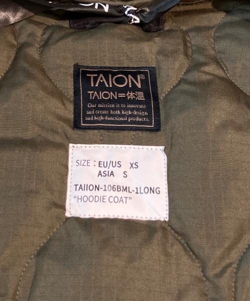 TAION（タイオン）TAION (タイオン) ミリタリー フード ダウンコート　106BML-1LONG ブラック サイズ:Sの古着・服飾アイテム