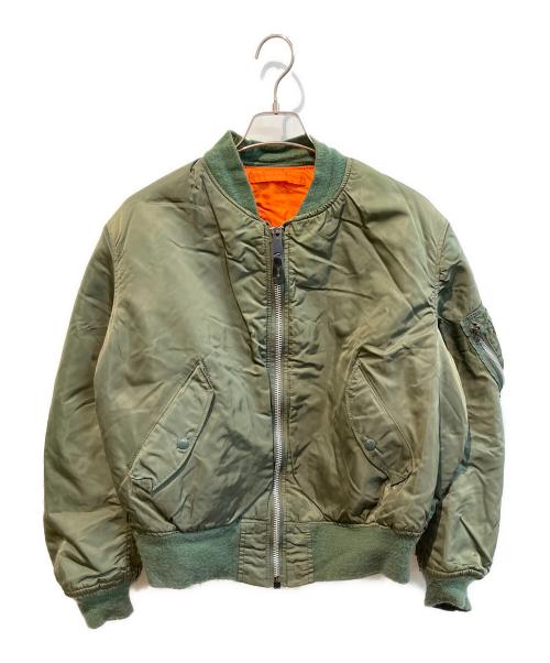 ALPHA（アルファ）ALPHA (アルファ) MA-1ジャケット グリーン サイズ:LARGEの古着・服飾アイテム