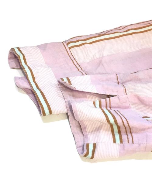 ne quittez pas（ヌキテパ）ne quittez pas (ヌキテパ) Cotton Stripe V Neck Dress　010431GM1 バイオレット サイズ:Mの古着・服飾アイテム