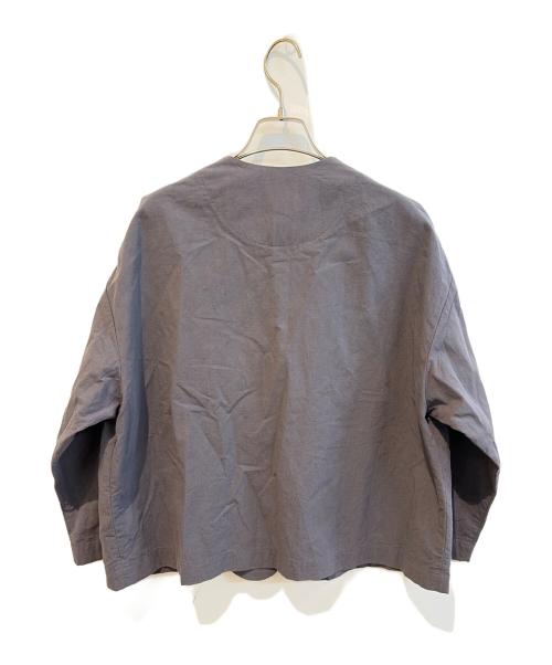 オローネ（オローネ）オローネ (オローネ) リネン混ノーカラージャケット portom22007 グレー サイズ:FREEの古着・服飾アイテム