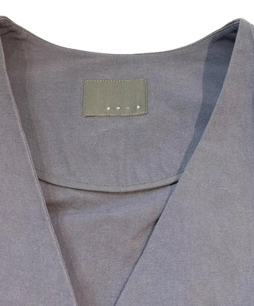 オローネ（オローネ）オローネ (オローネ) リネン混ノーカラージャケット portom22007 グレー サイズ:FREEの古着・服飾アイテム