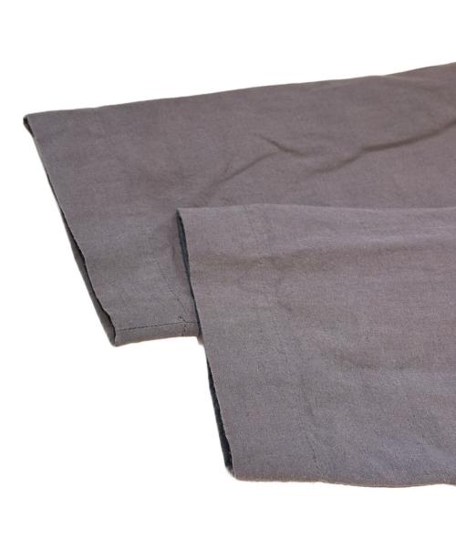 オローネ（オローネ）オローネ (オローネ) リネン混ノーカラージャケット portom22007 グレー サイズ:FREEの古着・服飾アイテム