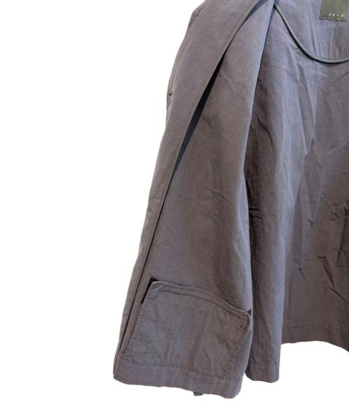 オローネ（オローネ）オローネ (オローネ) リネン混ノーカラージャケット portom22007 グレー サイズ:FREEの古着・服飾アイテム