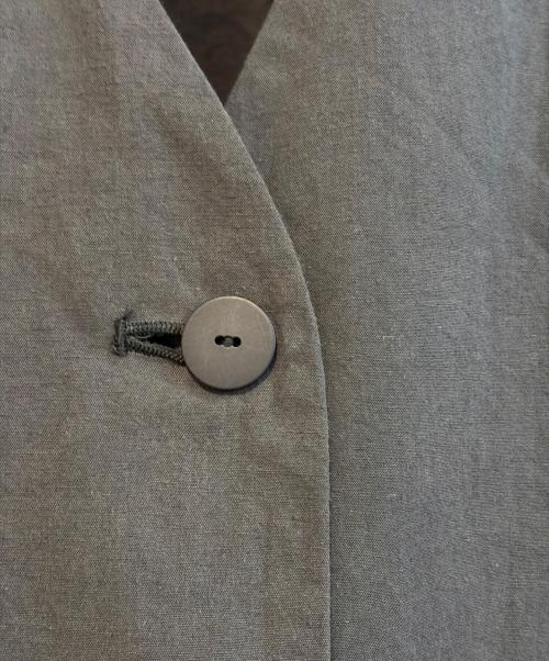 オローネ（オローネ）オローネ (オローネ) リネン混ノーカラージャケット portom22007 グレー サイズ:FREEの古着・服飾アイテム