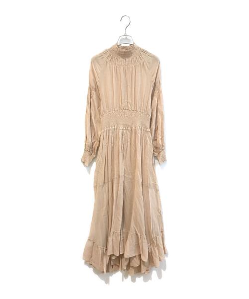 CASA FLINE（カーサフライン）CASA FLINE (カーサフライン) ハイネックタックワンピース 1203305025 ベージュ サイズ:Freeの古着・服飾アイテム