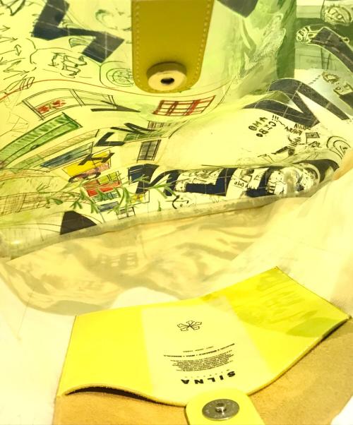 SILNA minacolo（シルナ ミナコロ）SILNA minacolo (シルナ ミナコロ) プリントトートバッグ ホワイトの古着・服飾アイテム