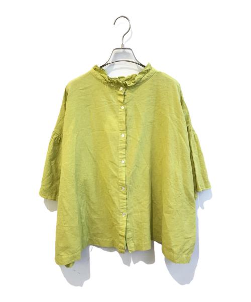 tumugu（ツムグ）tumugu (ツムグ) コットンリネンボイルダブルワッシャー2Wayブラウス　TB22243 黄緑 サイズ:free 未使用品の古着・服飾アイテム