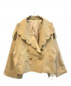 DONOBANドノバン）の古着「スカラップショートトレンチ　dtk510jk41916」｜ベージュ