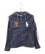 POLO RALPH LAURENポロ・ラルフローレン）の古着「刺繍ロゴジップアップジャケット　1440853WHSS」｜ネイビー