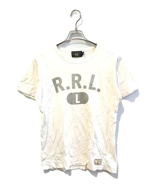 RRL（ダブルアールエル）RRL (ダブルアールエル) カプセルロゴ染み込みTシャツ ホワイト サイズ:Lの古着・服飾アイテム