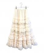 ackaエーシーケーエー）の古着「チュールロングスカート　acka240」｜アイボリー
