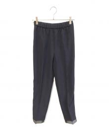 NOLLEY'S（ノーリーズ）の古着「ウォッシャブルダブルクロススリムパンツ」｜ネイビー