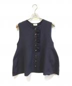 NOLLEY'Sノーリーズ）の古着「フリル付きペプラムベスト 5-0035-1-02-001」｜ネイビー