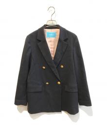 NOLLEY'S（ノーリーズ）の古着「ストレッチツイルダブルジャケット 4-0035-5-05-004」｜ネイビー
