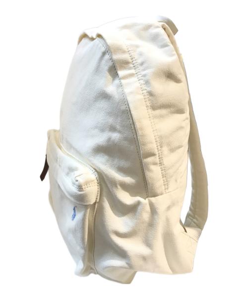 POLO RALPH LAUREN（ポロ・ラルフローレン）POLO RALPH LAUREN (ポロ・ラルフローレン) ロゴ刺繍キャンバスバックパック アイボリーの古着・服飾アイテム