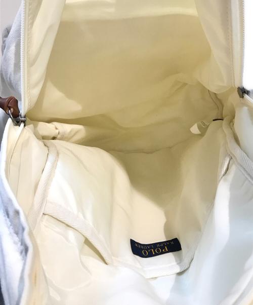 POLO RALPH LAUREN（ポロ・ラルフローレン）POLO RALPH LAUREN (ポロ・ラルフローレン) ロゴ刺繍キャンバスバックパック アイボリーの古着・服飾アイテム