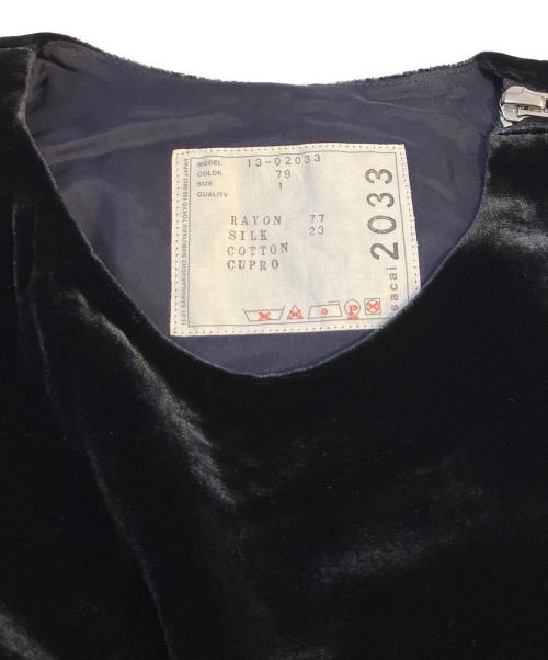 sacai（サカイ）sacai (サカイ) ベロアノースリーブワンピース　13-02033 ブラック サイズ:Sの古着・服飾アイテム