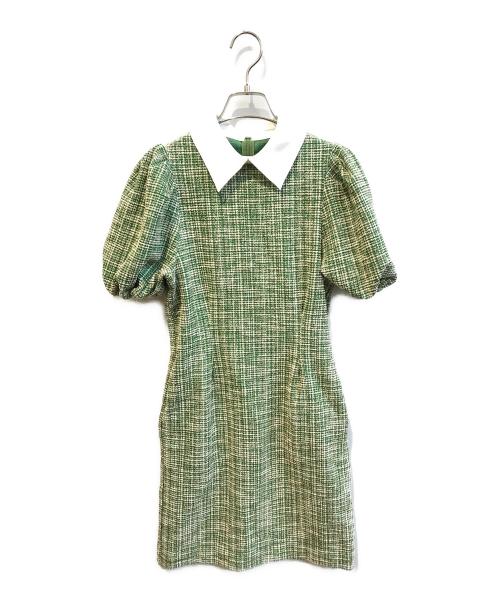 EIMY GOLF（エイミーゴルフ）EIMY GOLF (エイミーゴルフ) カットツイードワンピース　1622532003-0 グリーン サイズ:Mの古着・服飾アイテム