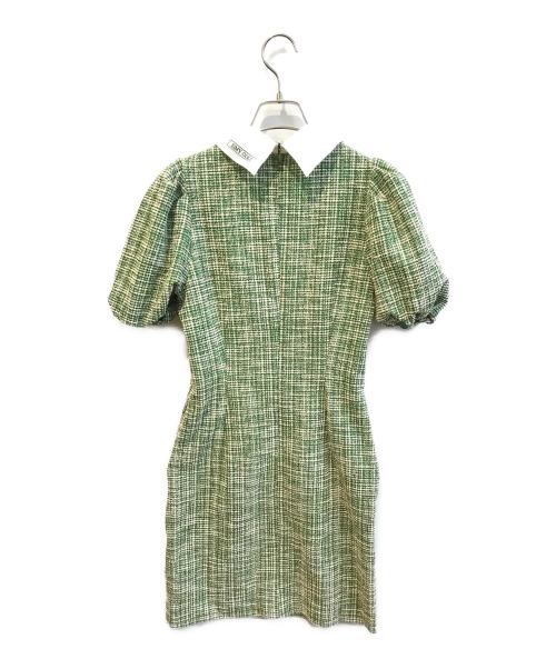 EIMY GOLF（エイミーゴルフ）EIMY GOLF (エイミーゴルフ) カットツイードワンピース　1622532003-0 グリーン サイズ:Mの古着・服飾アイテム