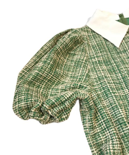 EIMY GOLF（エイミーゴルフ）EIMY GOLF (エイミーゴルフ) カットツイードワンピース　1622532003-0 グリーン サイズ:Mの古着・服飾アイテム