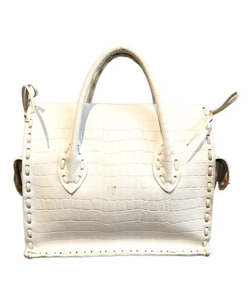 Carving Tribes（カービングトライブス）CARVING TRIBES (カービングトライブス) ハンドバッグ ホワイトの古着・服飾アイテム