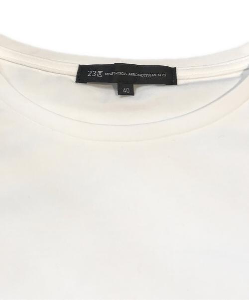 23区（ニジュウサンク）23区 (ニジュウサンク) ナチュラルコットンベア レースレイヤード カットソー ホワイト サイズ:40の古着・服飾アイテム