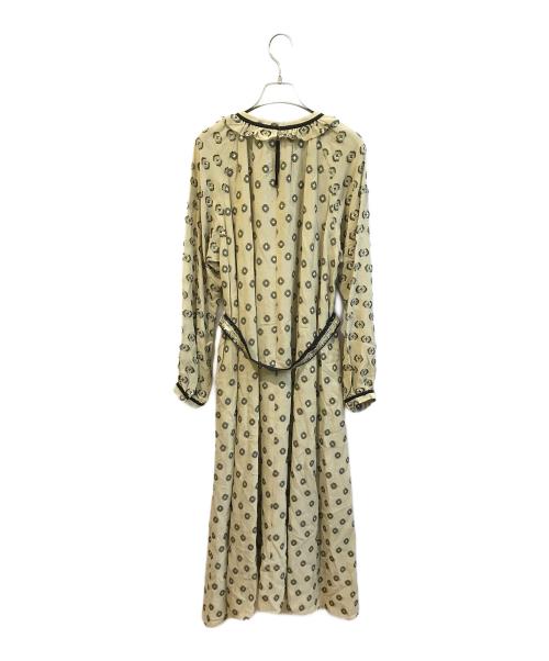 HIROKO KOSHINO（ヒロコ コシノ）HIROKO KOSHINO (ヒロコ コシノ) ブライトジャカードワンピース ベージュ サイズ:38の古着・服飾アイテム
