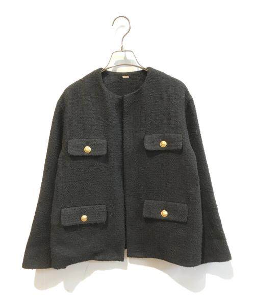 Mila Owen（ミラオーウェン）Mila Owen (ミラオーウェン) フラップデザインショートツイードジャケット 09WFJ234015 ブラック サイズ:Sの古着・服飾アイテム