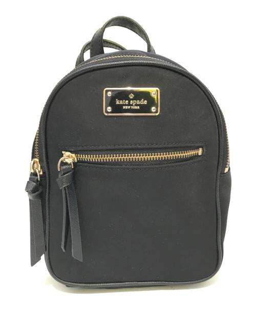 Kate Spade（ケイトスペード）Kate Spade (ケイトスペード) レザー切替ミニリュック ブラックの古着・服飾アイテム