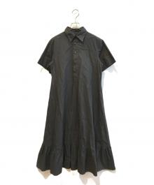 THE SHINZONE（ザ シンゾーン）の古着「HEM FRILL SHIRT DRESS 22MMSOP02」｜ブラック