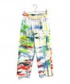 YARRA NEUヤラニュー）の古着「abstructプリントイージーパンツ」｜ブルー