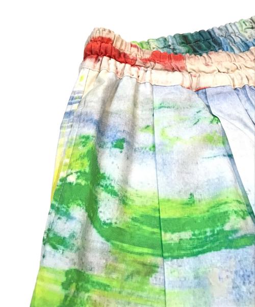 YARRA NEU（ヤラニュー）YARRA NEU (ヤラニュー) abstructプリントイージーパンツ ブルー サイズ:Freeの古着・服飾アイテム