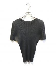 PLEATS PLEASE（プリーツプリーズ）の古着「プリーツTシャツ PP55-JK103」｜ブラック