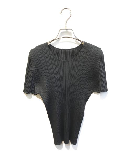 PLEATS PLEASE（プリーツプリーズ）PLEATS PLEASE (プリーツプリーズ) プリーツTシャツ PP55-JK103 ブラック サイズ:Lの古着・服飾アイテム