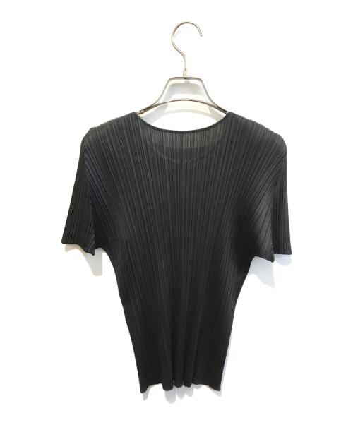 PLEATS PLEASE（プリーツプリーズ）PLEATS PLEASE (プリーツプリーズ) プリーツTシャツ PP55-JK103 ブラック サイズ:Lの古着・服飾アイテム