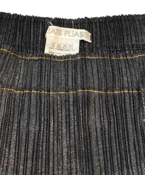 PLEATS PLEASE（プリーツプリーズ）PLEATS PLEASE (プリーツプリーズ) デニム転写プリントプリーツスカート PP75-JG022 インディゴ サイズ:Lの古着・服飾アイテム