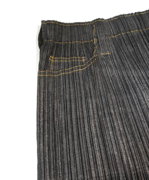 PLEATS PLEASE（プリーツプリーズ）PLEATS PLEASE (プリーツプリーズ) デニム転写プリントプリーツスカート PP75-JG022 インディゴ サイズ:Lの古着・服飾アイテム
