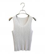PLEATS PLEASEプリーツプリーズ）の古着「プリーツノースリーブカットソー PP55-JK101」｜グレー