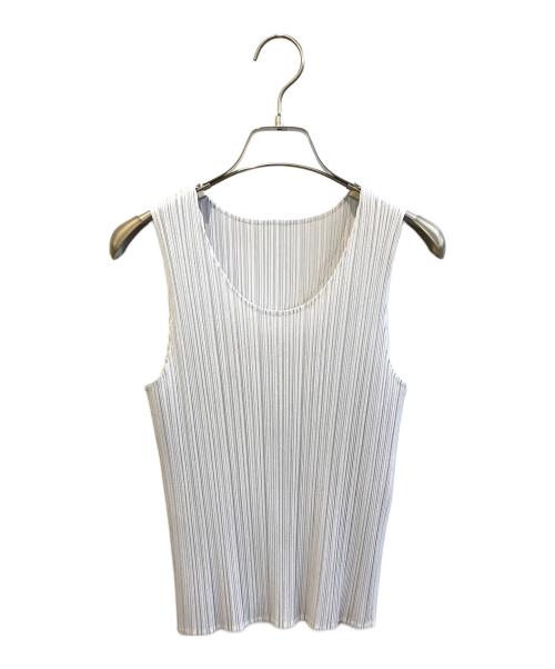 PLEATS PLEASE（プリーツプリーズ）PLEATS PLEASE (プリーツプリーズ) プリーツノースリーブカットソー PP55-JK101 グレー サイズ:Lの古着・服飾アイテム
