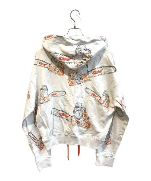OFFWHITE（オフホワイト）OFFWHITE (オフホワイト) Chainsaw Over Hoodie 'White'/オフホワイトチェーンソーオーバーフーディーホワイト OMBB037F19E30019 ホワイト サイズ:Mの古着・服飾アイテム