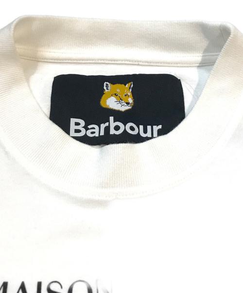 maison kitsune（メゾンキツネ）MAISON KITSUNE (メゾンキツネ) Barbour (バブアー) Tシャツ MTS1224WH11 ホワイト サイズ:Lの古着・服飾アイテム