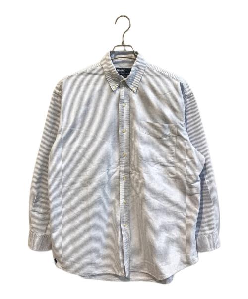 POLO RALPH LAUREN（ポロ・ラルフローレン）POLO RALPH LAUREN (ポロ・ラルフローレン) ストライプシャツ ブルー サイズ:Mの古着・服飾アイテム