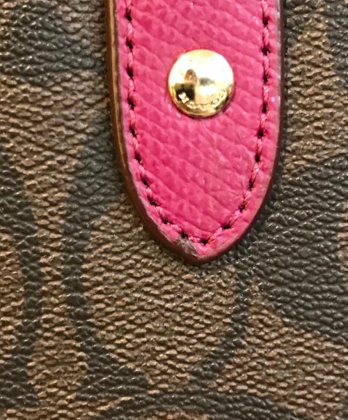 COACH（コーチ）COACH (コーチ) リバーシブルトートバッグ ブラウン×パープルの古着・服飾アイテム